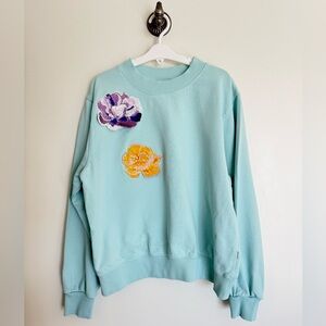 Molo cotton flowers sequin-embellishment sweatshirt for girl. Size 164(13-16y.o)
